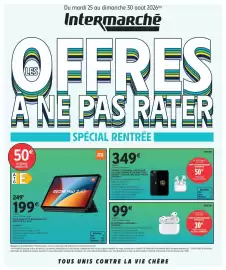 Catalogue Intermarché Express semaine 35 page 1: Reborn - ecouteurs airpods 3 €99,00, Reborn - iphone 13 128go noir €349,00