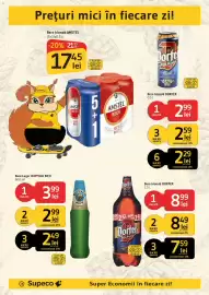 Catalog Supeco Pagină 18: Buffalo kick bere lager €2,49, Dorfer bere blondă €7,59