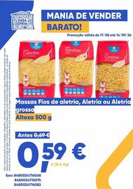 Folheto Casa Cheia Página 2: Massas Fios de aletria, Aletria ou Aletria grossa Alteza €0,59