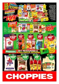 Choppies catalogue Page 1: CHOPPIES 100% Fruit Juice Blend €26,99, TASTIC Long Grain Parboiled Rice €122,99