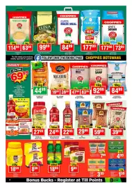 Choppies catalogue Page 4: SAFARI Seedless Raisins €9,99, CHOPPIES Lemon Juice €18,99