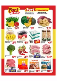 Tabloide Fort Atacadista Página 1: Paleta ou pernil suíno c/osso toucinho bandeja €9,98