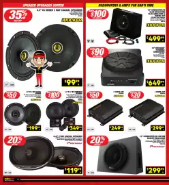 Autopro catalogue Page 2: Kicker 10” Hideaway Powered Subwoofer €649,99, Kicker 4 Channel Amp €299,99