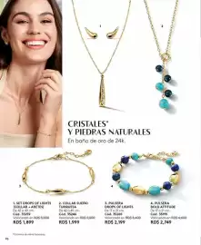 Catálogo Ésika Página 96: Pulsera drops of lights €2.199,00, Collar sueno turquesa €1.999,00