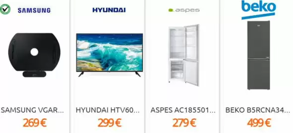 Folleto Eureka Electrodomésticos semana 34 Página 1: Hyundai - htv60 €299,00, Aspes - ac185501 €279,00
