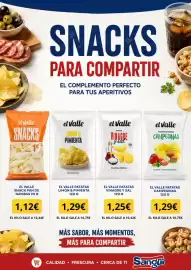Folleto Sangüi Página 12: El Valle snacks €1,12, El Valle patatas limón & pimienta €1,29