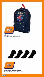 Action gazetka tydzień 34 Strona 34: Plecak Spider-Man 48 x 28 x 12 cm €19,95, Skarpetki stopki Kappa €9,95