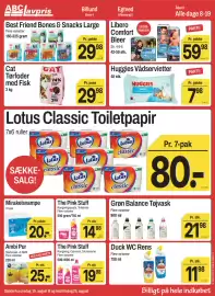 ABC Lavpris tilbudsavis uge 34 Side 10: Lotus Classic Toiletpapir €80,00, Duck WC Rens €11,98