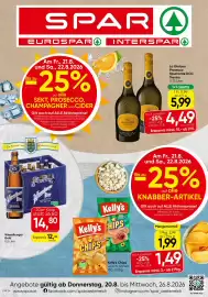 Spar Flugblatt woche 34 Seite 1: La Gioiosa Prosecco €4,49, Wieselburger Gold €14,80