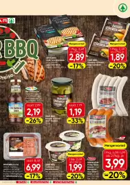 Spar Flugblatt woche 34 Seite 15: SPAR BBQ Coleslaw oder Kartoffelsalat €1,99, SPAR BBQ Burger- & Sandwich-Gurken €1,19