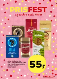 Kvickly tilbudsavis uge 34 Side 3: Cirkel Kaffe, Merrild eller Lavazza formalet kaffe eller Merrild instant kaffe €55,00