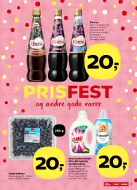Kvickly tilbudsavis uge 34 Side 7: Coop blåbær €20,00, Omo vaskemiddel eller Bamseline skyllemiddel €20,00