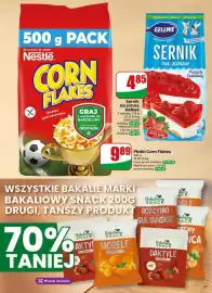 Dino gazetka tydzień 34 Strona 17: Płatki Corn Flakes Nestlé €9,89, Sernik na zimno Gellwe €4,85