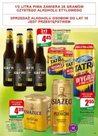 Dino gazetka tydzień 34 Strona 55: Piwo Książęce Złote Pszeniczne €4,39, Piwo Tatra Pils €2,55
