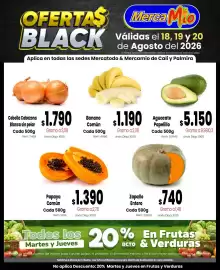 Catálogo Mercamio Página 3: Aguacate Papelillo €5.150,00, Banano Común €1.190,00