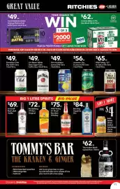 Ritchies catalogue Page 11: Bombay Sapphire Gin €84,00, Kirin Hyoketsu Lemon €49,00