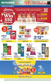 Ritchies catalogue Page 2: Calbee Hooleys Waves Varieties €3,00, Pringles Chip Varieties €1,35