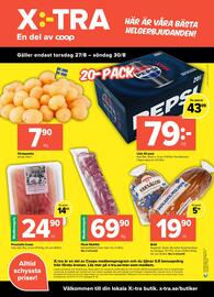 Coop Extra reklamblad vecka 35 Sida 8: Färskpotatis €7,90, Läsk 20-pack €79,00