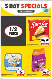 IGA catalogue Page 4: Whiskas Dry Cat Food €4,20, Sara Lee Cheesecake €4,50