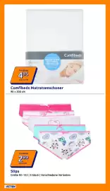 Action Flugblatt woche 34 Seite 12: Comfibeds Matratzenschoner €4,95, Slips €2,99