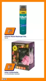 Action Flugblatt woche 34 Seite 23: Gillette Mach3 Rasiergel XXL €2,59, Solar-Lichterkette €3,77
