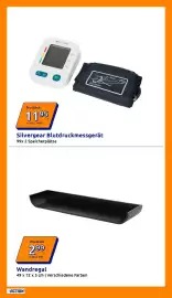 Action Flugblatt woche 34 Seite 29: Silvergear Blutdruckmessgerät €11,95, Wandregal €2,99