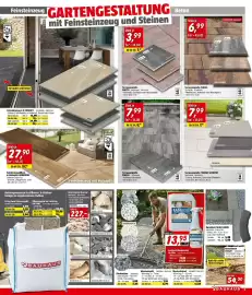 Bauhaus Flugblatt Seite 9: ABRIEB R11 5 Feinsteinzeug GARTENGESTALTUNG Beton mit Feinsteinzeug und Steinen Stück je 3,99 (m²