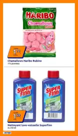 Catalogue Action semaine 34 page 2: Haribo Chamallows Rubino €1,11, Superfinn Nettoyant lave-vaisselle €1,59