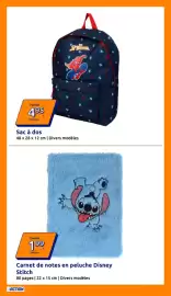 Catalogue Action semaine 34 page 21: Disney Stitch Carnet de notes en peluche €1,99, SPIDER-MAN Sac à dos €4,95