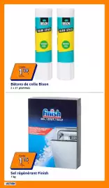 Catalogue Action semaine 34 page 4: Bison Bâtons de colle €1,39, Finish Sel régénérant €1,15
