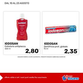 Volantino Iper Tosano settimana 34 Pagina 4: Iodosan collutorio antiplacca €2,80, Iodosan Dentifricio prot. globale €2,35
