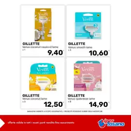 Volantino Iper Tosano settimana 34 Pagina 2: Gillette Venus coconut rasoio €9,40, Gillette Venus coconut lame €12,50