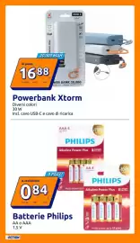 Volantino Action settimana 34 Pagina 10: Powerbank Xtorm €16,88, Batterie Philips €0,84