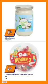 Volantino Action settimana 34 Pagina 12: Caramelle Number One Trolli Fun for All €4,49, Olio di cocco Coco Island €2,69