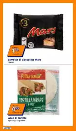 Volantino Action settimana 34 Pagina 8: Buena Comida tortilla wraps €0,99, Barrette di cioccolato Mars €1,59