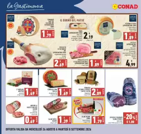 Volantino Conad Pagina 8: Il provolone Auricchio piccante €1,49, Salame Milano Conad €1,79