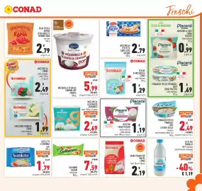 Volantino Conad Pagina 9: Mozzarella Fresca Granarolo €2,69, Perline di mozzarella Conad €1,29