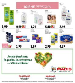 Volantino Madis Pagina 10: Scottonele carta igienica €4,29, Colgate dentifricio linea total/max €1,99
