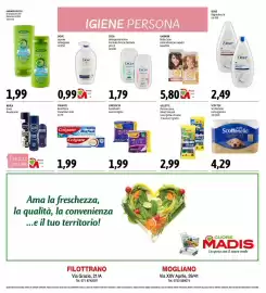 Volantino Madis Pagina 10: Scottonele carta igienica €4,29, Colgate dentifricio linea total/max €1,99