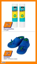 Action folder week 34 Pagina 17: Bison plakstiften €1,29, Pantoffels €3,99