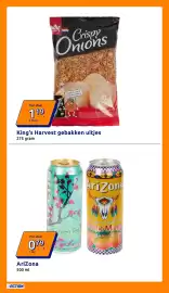 Action folder week 34 Pagina 18: King's Harvest gebakken uitjes €1,19, AriZona €0,79