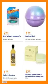 Action folder week 34 Pagina 21: Champs de Provence Botanical Care dag- en nachtkrème €2,59, Badbruissbal €1,59