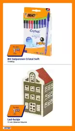 Action folder week 34 Pagina 33: BIC balpennen Cristal Soft €1,49, Led-huisje €1,59