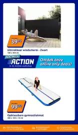Action folder week 34 Pagina 34: Uittrekbaar windscherm €39,95, Opblaasbare gymnastiekmat €99,00