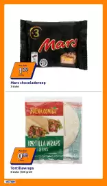 Action folder week 34 Pagina 8: Mars chocoladereep €1,39, Tortillawraps €0,89