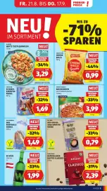 Hofer Flugblatt woche 34 Seite 13: Finest Bakery Backkuchen €3,99, Choceur Schoko-Knusper-Riegel €1,69