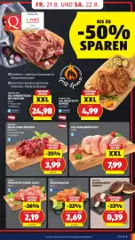 Hofer Flugblatt woche 34 Seite 15: Sonnhof Salat-/Wok-Streifen €3,99, Bio Räucherlachs €2,69