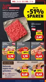 Hofer Flugblatt woche 34 Seite 23: Spanisches Salamisortiment €1,79, Schweins-Bratwürstel €2,79