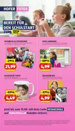 Hofer Flugblatt woche 34 Seite 26: Fotobuch A4 Fotopapier €21,99, Foto-Leinwand €4,99