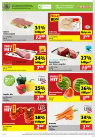 Nah&Frisch Flugblatt woche 35 Seite 8: Wassermelonen kernarm €0,99, Donauland-SCHWEIN Karreerose €7,49
